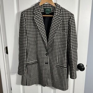 Lauren Ralph Lauren 100% wool women's blazer, size tag removed, houndstooth